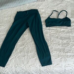 Lululemon Storm Teal Activewear Set size 8